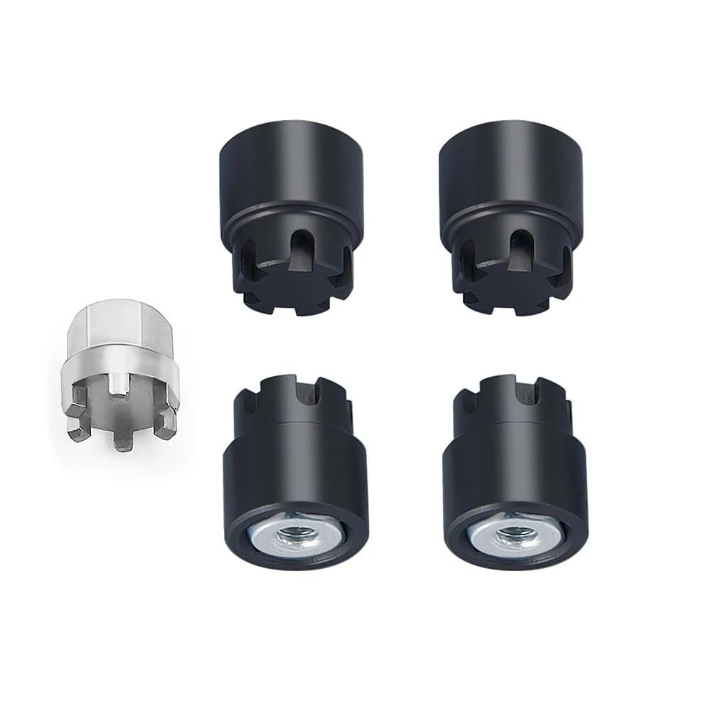 4PCS M2 Wheel Nuts Cap Locking Hubs Hex Insert Lock Nut for 1/24 for Axial SCX24 for Deadbolt for Jeep for Gladiator for Ford Bronco Parts(Black)