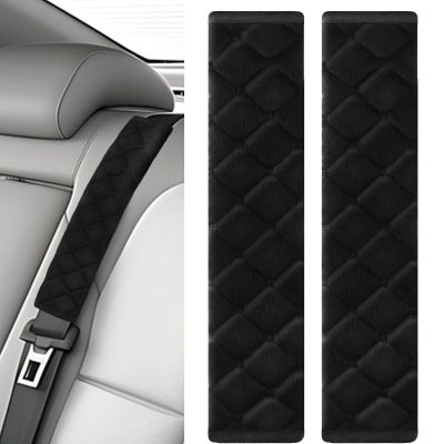 2Pcs Car Seat Belt Padding10.6In (27cm) Car Seat Belt Shoulder Strap Cover Car Accessories Interior,Soft Shoulder Strap Covers Seat Belt Protector Make Neck and Shoulders More Comfortable(Black)