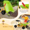 Costzon Kids Wheelbarrow, Children Outdoor Sand Dumper w/Comfy Seat, 4 Wheels, Ergonomic Handle and Heavy Duty Steel Frame, Digging Metal Garden Play Tool for Boys Girls (Light Green) view 2