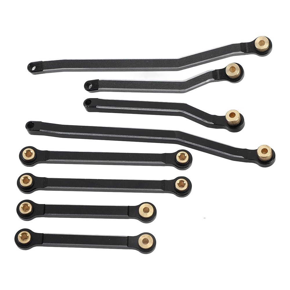 ANGGREK RC Wheelbase Link Rod, 8PCS RC Chassis Linkage with Screws for 4WD CP18P RC Cars (Black)