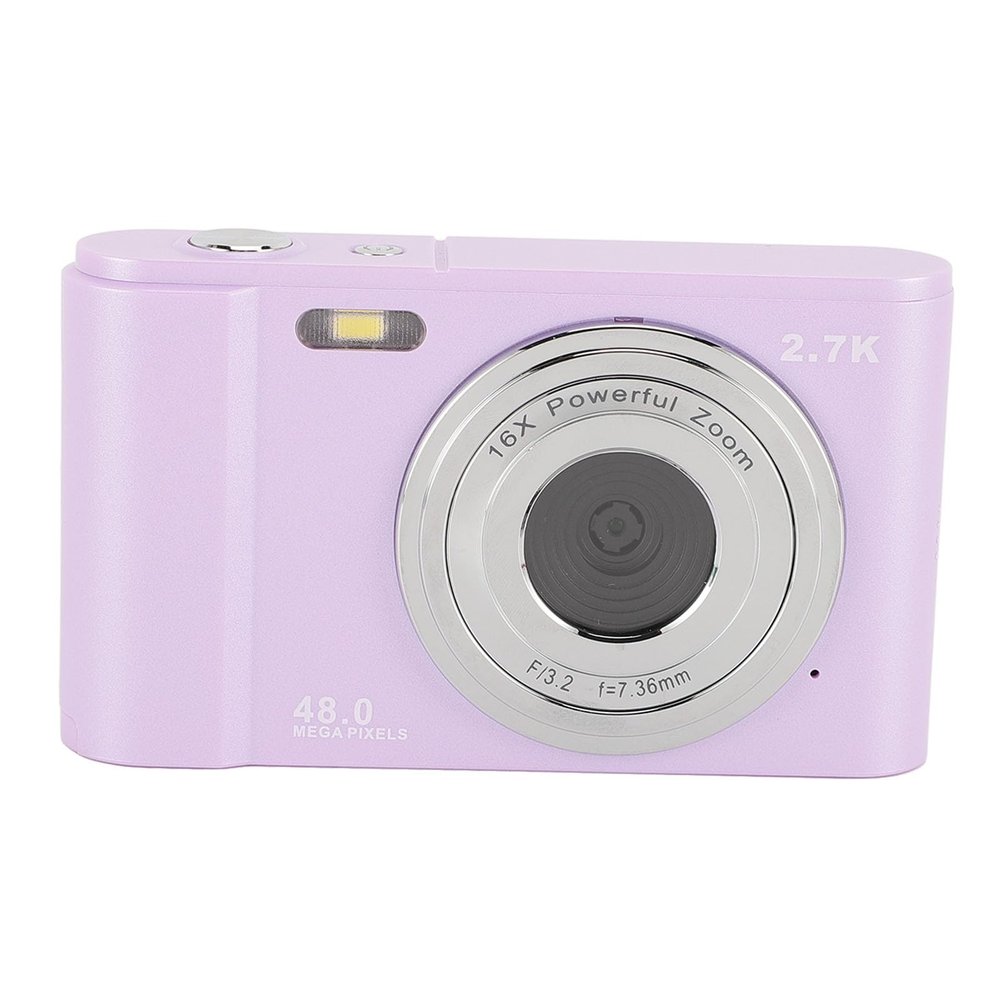2.7K 48MP Digital Camera Webcam with LED Fill Light for Kids Children 2.88inch Large Screen 16x Digital Zoom HD Digital Camera (Light)