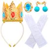 ZIZWO Princess Peach Crown for Kids Girls,Princess Peach Crown Accessories Kit with Gloves Brooch Earrings for Halloween Birthday Party Dress Up view 1