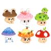 6 Set Mini Cute Mushroom Animals Building Toy Set Adorable Plant Blocks for Creative Play Bonsai Botanical Collection view 1