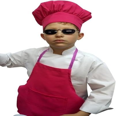 CHEFSKIN Kids Chef Set: 1 Jacket + 1 Hat + 1 Apron, Hot Pink, Size XXS-XXL (XS Fits Kids 3-4)