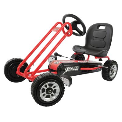 hauck Kids Pedal Go Kart, 4 Wheel Bike Cart, Ride for Ages 4-8, Red - Outdoor Bicycle Karts with Plastic Wheels for Boys and Girls