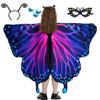 2025 Fairy Wings Cape Halloween Costumes Butterfly Wings for Girl Kids Party Costume with Mask and Antenna Headband view 1