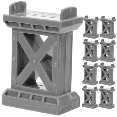 WOONEKY 9pcs Train Bridge Support Risers Replacement Track Accessories for Train Compatible with Major Brands Sturdy Elevation Blocks Grey Green