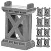 WOONEKY 9pcs Train Bridge Support Risers Replacement Track Accessories for Train Compatible with Major Brands Sturdy Elevation Blocks Grey Green view 1