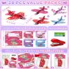 28 Pack Valentine's Day Foam Airplanes for Kids Class, Greeting Cards with Heart Paper Planes for Kids Boys Girls School Classroom Exchange Prizes Valentines Day Gifts Supplies Plane Party Favors view 2