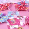 28 Pack Valentine's Day Foam Airplanes for Kids Class, Greeting Cards with Heart Paper Planes for Kids Boys Girls School Classroom Exchange Prizes Valentines Day Gifts Supplies Plane Party Favors view 4