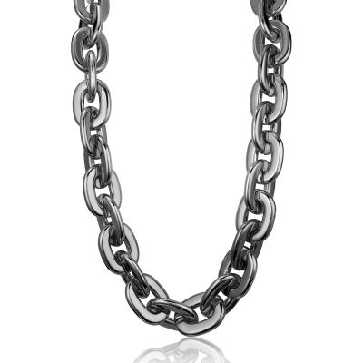 LCPQMZGH Jumbo Plastic Chain Necklace Hip Hop Rapper Gold Chain for Men Halloween Costume Accessory, Black, 31.5 Inch