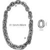 LCPQMZGH Jumbo Plastic Chain Necklace Hip Hop Rapper Gold Chain for Men Halloween Costume Accessory, Black, 31.5 Inch view 2