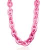 LCPQMZGH Jumbo Plastic Chain Necklace Hip Hop Rapper Gold Chain for Men Halloween Costume Accessory, Pink, 31.5 Inch view 1