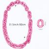 LCPQMZGH Jumbo Plastic Chain Necklace Hip Hop Rapper Gold Chain for Men Halloween Costume Accessory, Pink, 31.5 Inch view 2