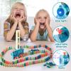 200 PCS Domino Train Toys Set with Stickers, Automatic Dominos Building and Stacking Creative Game, Electric Dominoes Stem Montessori Toys for Kids Autistic Boys Girls 2 3 4 Birthday Easter Gifts view 4