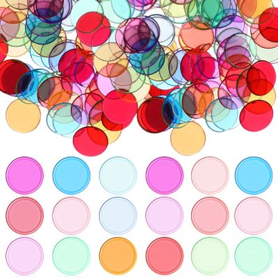 Abaodam 300pcs Transparent Bingo Chips Round Counting Discs for Games Classroom Activities and Carnival Parties Math Learning and Bingo Markers