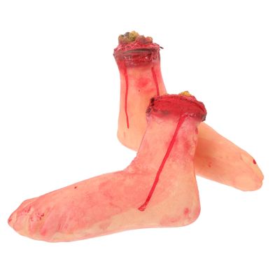 Abaodam 2 Pcs Halloween Severed Foot Props Scary Fake Broken Foot Simulated Prop for Party Decorations