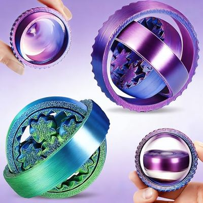 2-Pack 3D Printed Spinners Fidget Toys Adults - Stress Relief Toys for ADHD, Anxiety & Sensory Needs | Quiet Office Desk Toy & Party Favors - Birthday Goodie Bag Fillers Halloween Party Favors