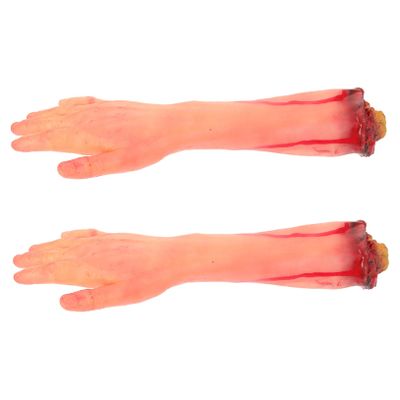 Abaodam 2 Pcs Halloween Severed Hands Arm Props Scary Fake Broken Arms Limb Props Horror Decorations for Halloween Parties
