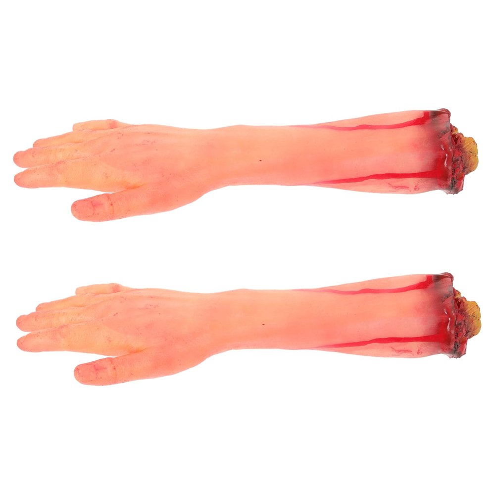 Abaodam 2 Pcs Halloween Severed Hands Arm Props Scary Fake Broken Arms Limb Props Horror Decorations for Halloween Parties