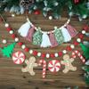 Christmas Tassel Garland Banner with Red and White Pom Pom Garlands Christmas Candy Tree Cane Banner for Wall Hanging Home Decor view 1