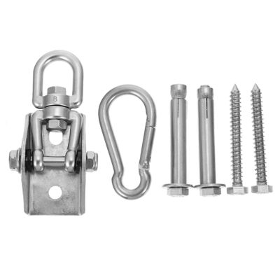 Abaodam 1set Heavy-Duty Stainless Steel Hanging Kit for Swings and Hammocks Wheel Hook Rotation Mechanism Easy to Install and Versatile Suspension