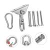Abaodam 1set Heavy-Duty Stainless Steel Hanging Kit for Swings and Hammocks Wheel Hook Rotation Mechanism Easy to Install and Versatile Suspension view 3