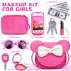 Pretend Play Toddler Girl Purse with Makeup Toys Set, Little Girls Purse Toys for 3 4 5 6 7 Year Old Girl Gifts, Kids Purse for Christmas, Birthday Gifts for Ages 3-5 4-5 6-8 Rose Red view 2