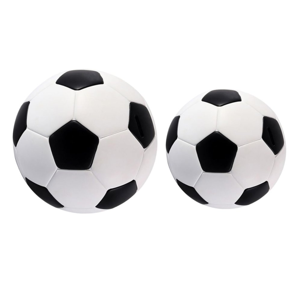 Alasum 2pcs Decorative Soccer Piggy Bank Cartoon Football Shaped Coin Pots for Boy Girl Stable Design for Desktop for Saving Coins and Bedroom Decor