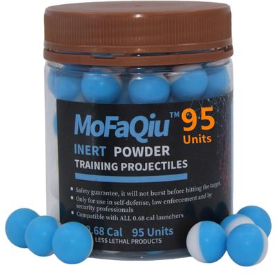 MoFaQiu 68 Cal Inert Projectile Ball,Fracture Groove DesignLaser Welding,for Training paintballs,Pepper Practice Ball, Pepper Training Ball, Compatible All .68 Cal Pepper Ball launchers