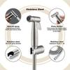 IIUUAYUVI Compatible with Personal Hygiene Toilet Cleaning Pet Bath Cloth Diaper Mop Pool - Stainless SteelBooster Nozzle Toilet Spray Gun Set Wall Mounted view 3