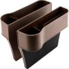 2 Pack Car Organiser, Front Seat Car Seat Gap Filler, PU Leather Car Seat Storage Box, Multifunctional Car Seat Storage Box, Gap Organiser for Car Accessories(Brown) view 1