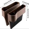 2 Pack Car Organiser, Front Seat Car Seat Gap Filler, PU Leather Car Seat Storage Box, Multifunctional Car Seat Storage Box, Gap Organiser for Car Accessories(Brown) view 2
