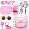 Pretend Play Toddler Girl Purse with Makeup Toys Set, Little Girls Purse Toys for 3 4 5 6 7 Year Old Girl Gifts, Kids Purse for Christmas, Birthday Gifts for Ages 3-5 4-5 6-8 Pink view 2