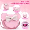 Pretend Play Toddler Girl Purse with Makeup Toys Set, Little Girls Purse Toys for 3 4 5 6 7 Year Old Girl Gifts, Kids Purse for Christmas, Birthday Gifts for Ages 3-5 4-5 6-8 Pink view 3