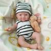 7 Inch Miniature Silicone Babies Doll Reborn Baby Doll Silicone Ful Body Realistic Eyes Open Cute Baby Boy That Look Real Micro Newborn Soft Anti Stress DollExtra Free Mini Diaper view 4