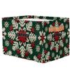 KFNHN Custom Storage Baskets for Kids with Name, Knit Christmas Green White Red Snowflake Large Foldable Organizer Collapsible Storage Bin with Leather Handle for Home Toys Closet Nursery view 2