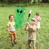 Alien Pinata with Stick and Blindfold Green Space Alien Birthday Party Decorations for Kids Boys Outer Space Theme Party Supplies view 3