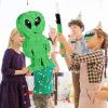 Alien Pinata with Stick and Blindfold Green Space Alien Birthday Party Decorations for Kids Boys Outer Space Theme Party Supplies view 4