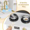 MAMIZO Kids Play Kitchen, Wooden Pretend Toy Kitchen, Toodler Cooking Playset, Stove w/Light & Sound, Sink, Microwave, 2 Fabric Boxs, Dishwasher, Modern Home Style Kitchen for Ages 3+ (White) view 3