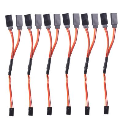 BRIGHTFUFU 6pcs Male to Female Extension Lead Wire Cable Core Y-Type Wire for Rc Futaba Compatible Red Orange