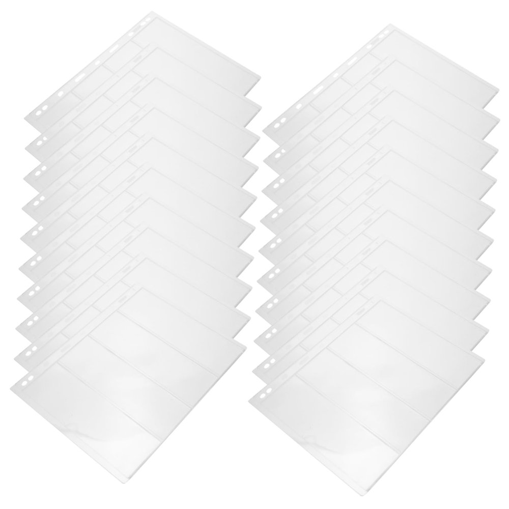 VILLCASE 20sheets Transparent Stamp Pages for Collectors Album Pages for Stamp and Currency Storage Compatible with Standard Binders Protects Collectibles from Dust and Damage
