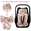 TANOFAR Infant Car Seat Head Support, Soft Baby Carseat Head & Body Support, Flower Baby Car Seat Insert Cushion for Newborn Boys view 3