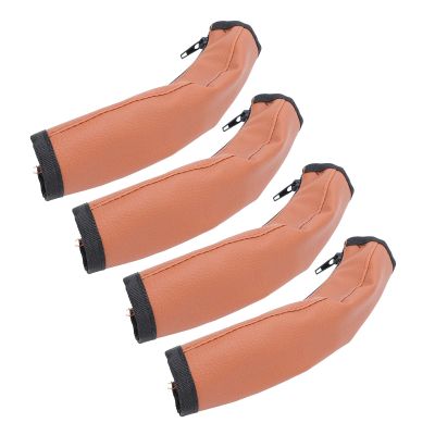 4Pcs PU Leather Stroller Handle Covers Zipper Design Stroller Accessories Removal and Washable Universal Baby Pram Handle Sleeve Protector for Strollers (Brown)