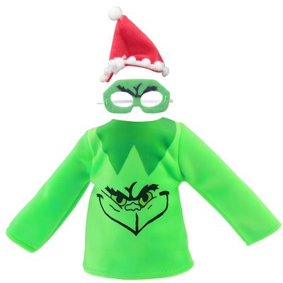 Christmas Elf Doll Accessories KitHoliday Elf Doll Clothes Outfit Include Green Clothes Eye Mask