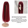 ANGGREK Doll Wig, Long Straight Hair, Soft 1/4 High Temperature Silk, Beautiful Elasticity, Simulated Scalp for 7-8 Inch Doll for Collection (Burgundy) view 3