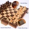 15 Inch Walnut Magnetic Chess Board Set for Adults Kids Wooden Chess, Folding Portable Travel Chess Game for Tournament Professional Beginner view 2