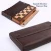 15 Inch Walnut Chess Board Set for Adults Kids Metal Chess, Folding Portable Travel Chess Game for Tournament Professional Beginner with Manual view 3