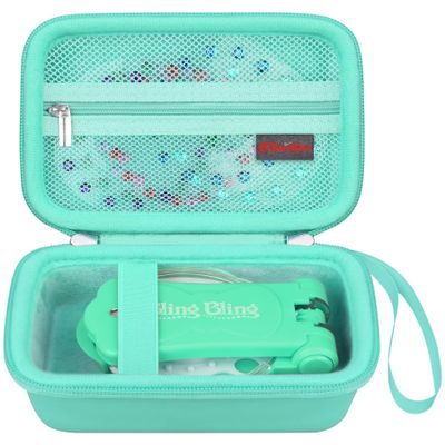 Elonbo Carrying Case for Blinger Dazzling Starter Kit, Blinger Kids Glam Collection Starter Kit Storage Bag, Kids Hair Styling Tool Travel Organizer Holder, Pocket fits Gems Rhinestones, Dark Green