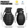 LsuBhef 2Pcs Toy Hand Grenade for Tactical Game with 20 Round Ammo Model Battle Fake Grenade Toys for Outdoor Sport Role Play Prop Game,14+ and Adults,Black view 2